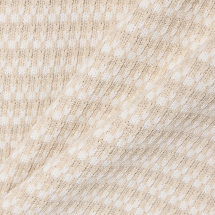 Lacoste Pull Sans Manches Rayé - Beige/Gris Clair/Blanc