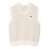 Pull Sans Manches Rayé - Beige/Gris Clair/Blanc