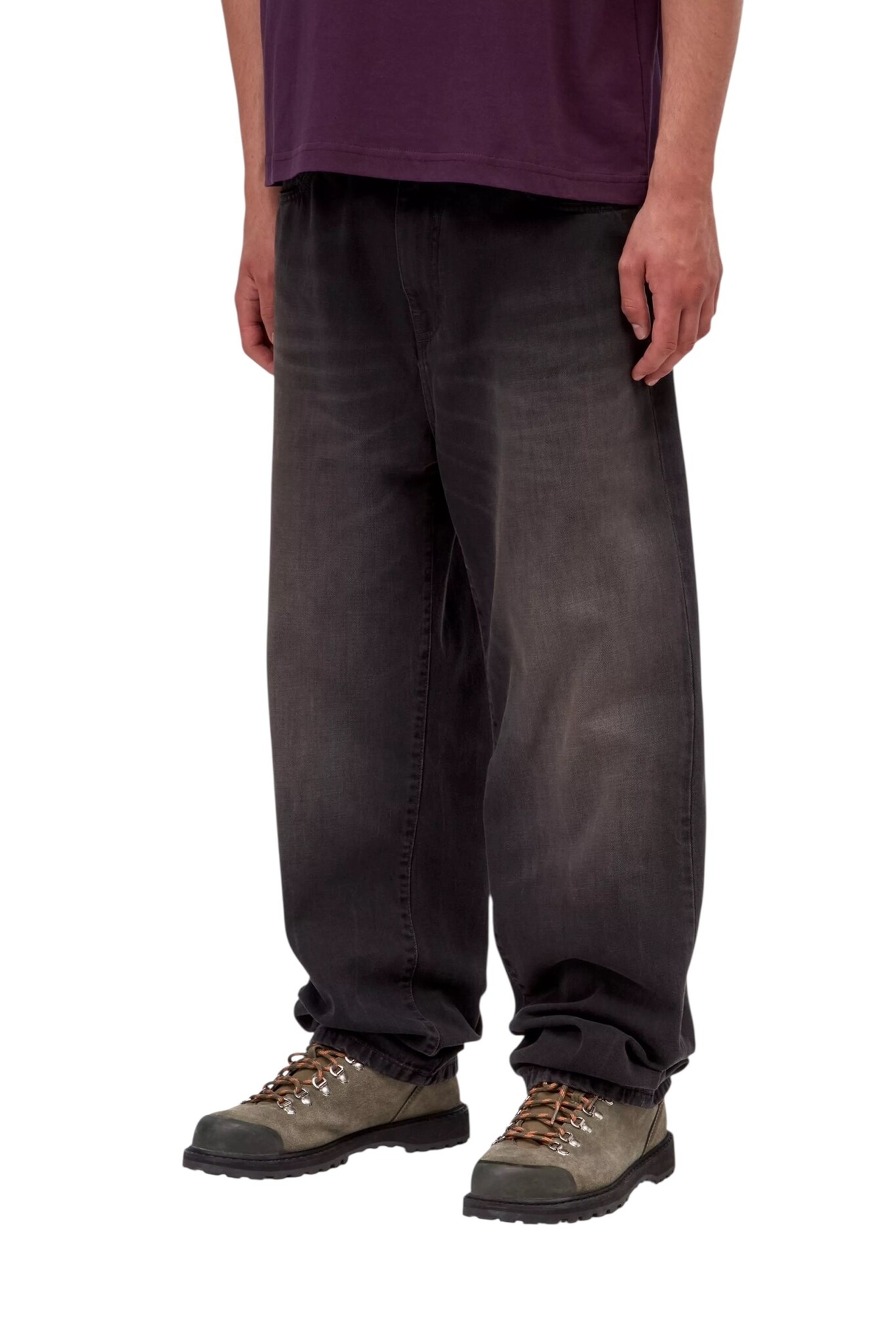 Carhartt WIP Aaron Pant - Black (Tobacco Used Wash)
