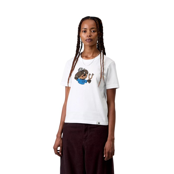 Carhartt WIP W' S/S Slingshot T-Shirt - White (Heavy Stone Wash)