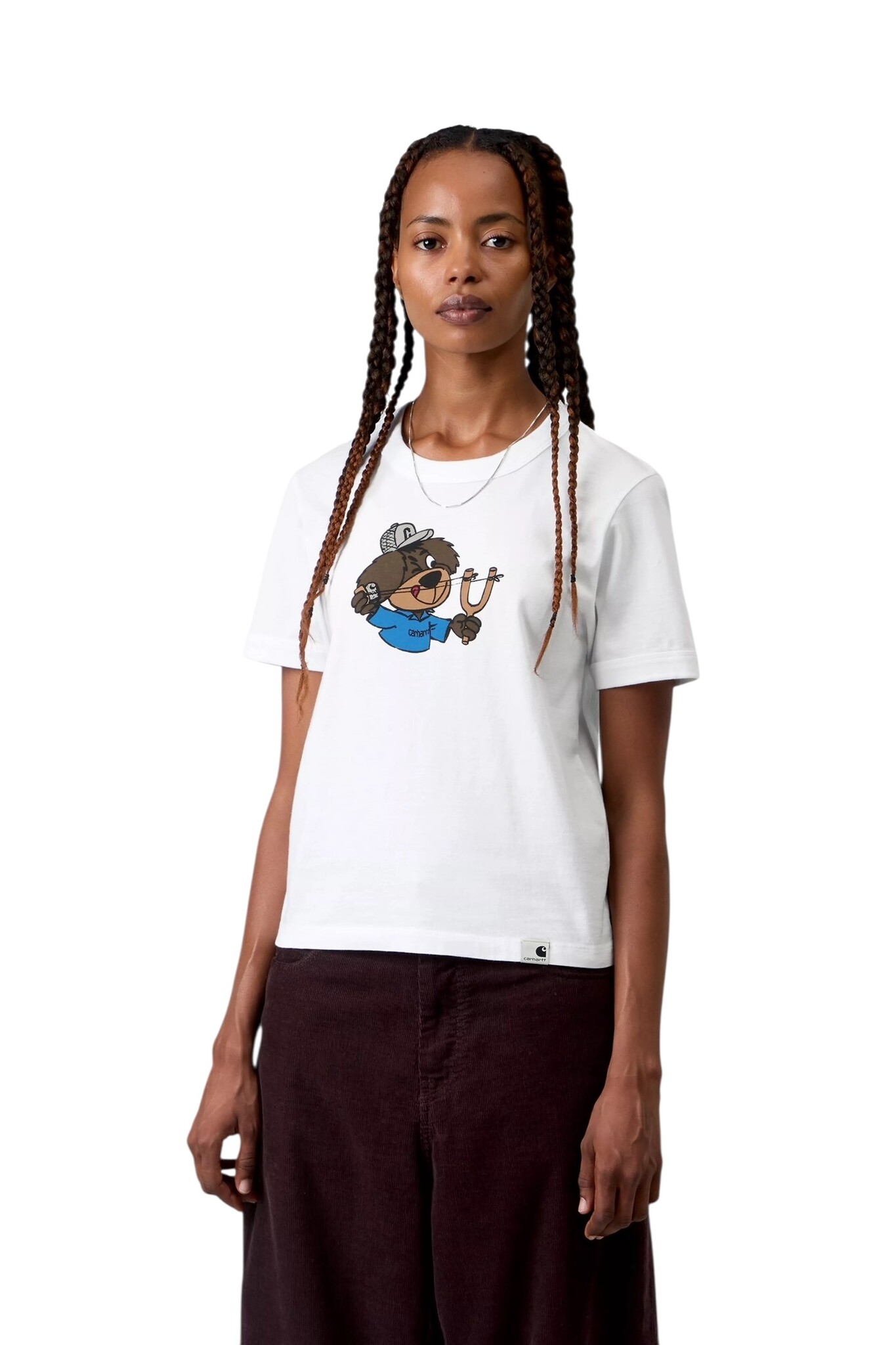 Carhartt WIP W' S/S Slingshot T-Shirt - White (Heavy Stone Wash)
