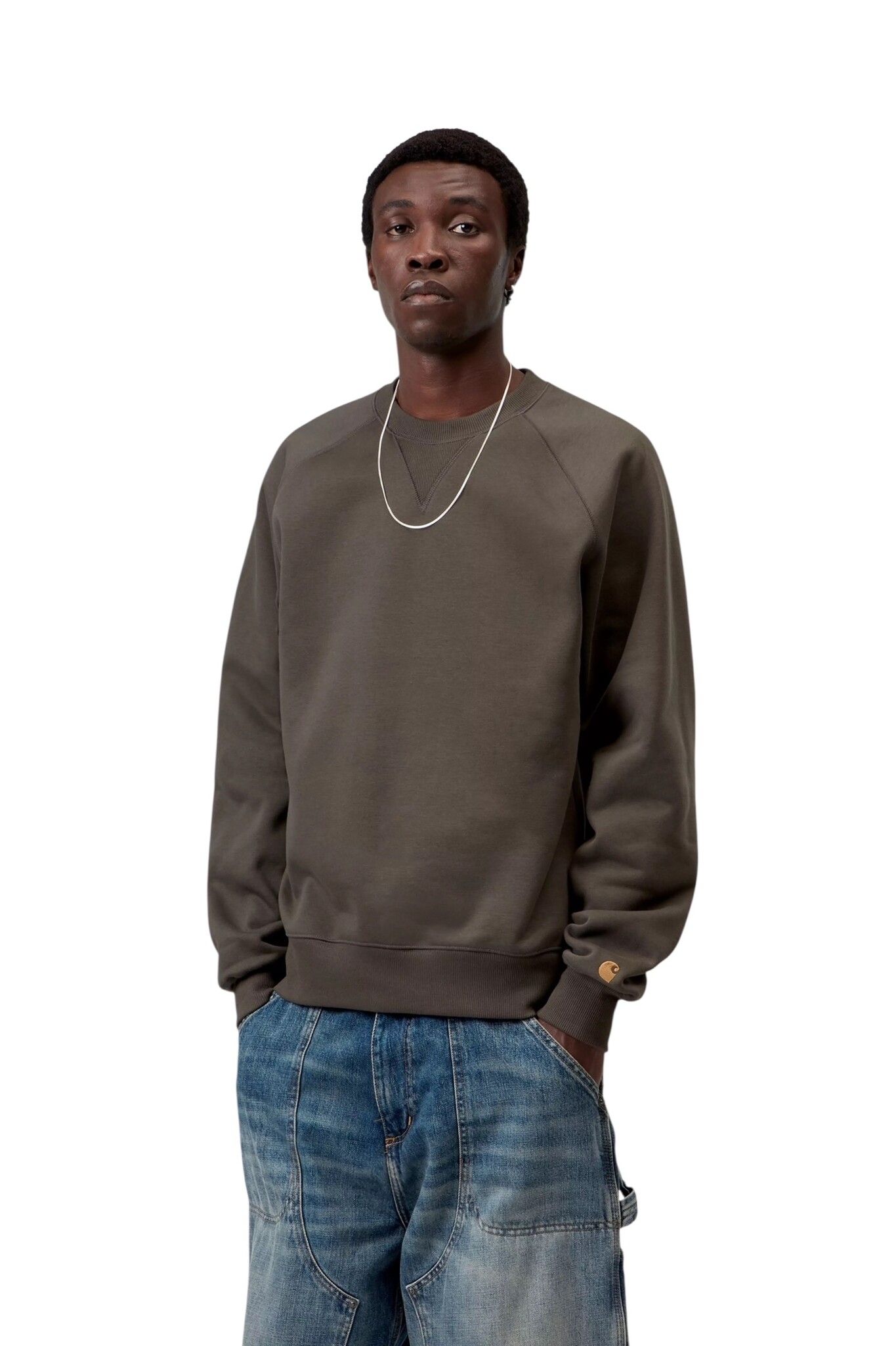 Carhartt WIP Chase Sweat - Shungite/Gold