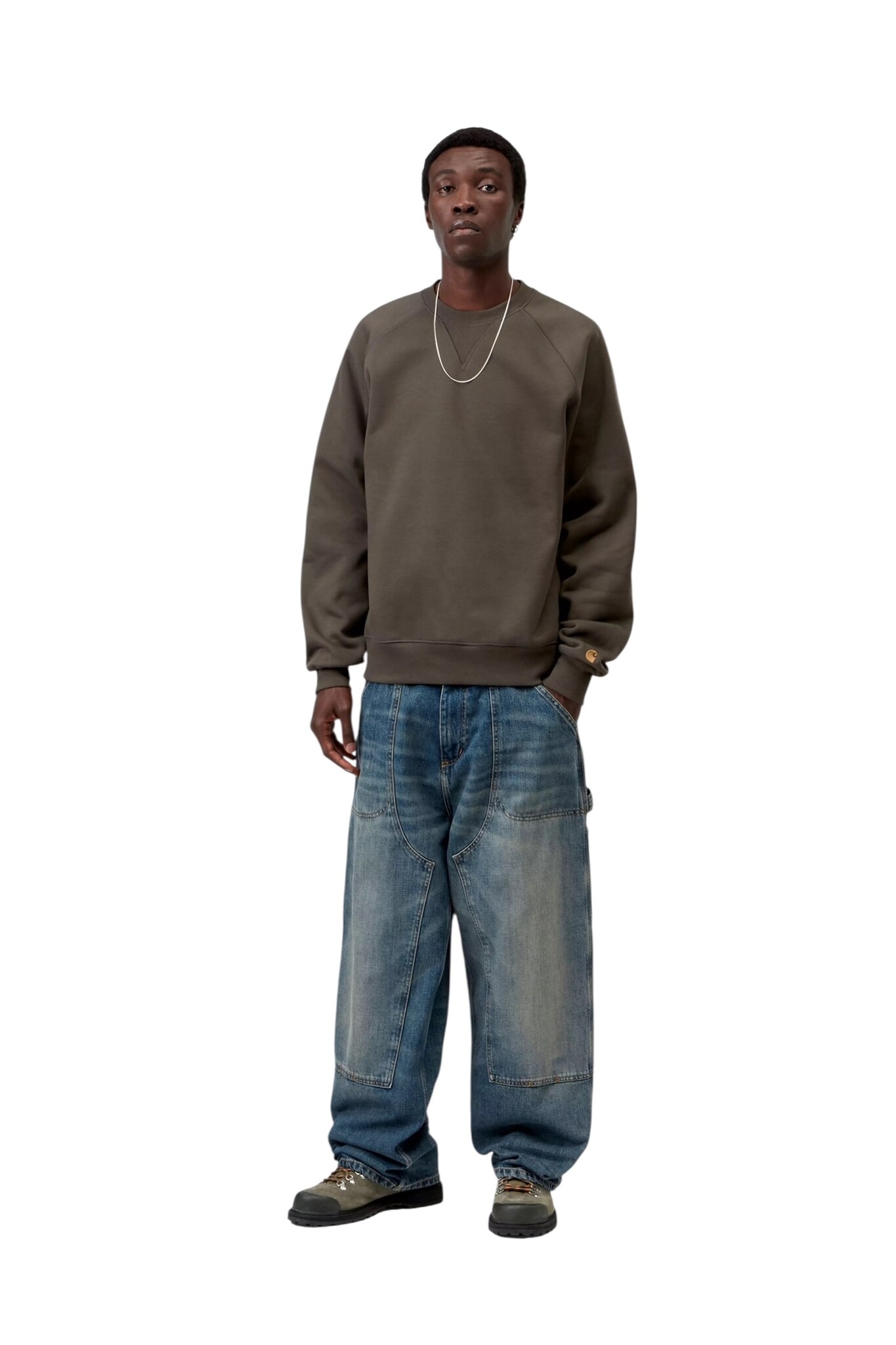 Carhartt WIP Chase Sweat - Shungite/Gold