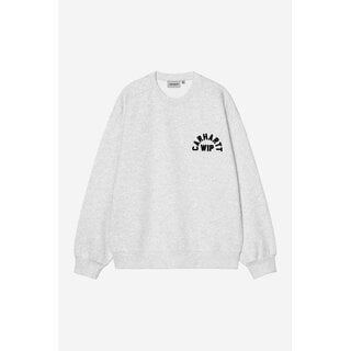 Carhartt WIP Arch Script Sweat - Ash heather/Dark Navy ( Stone Washed )