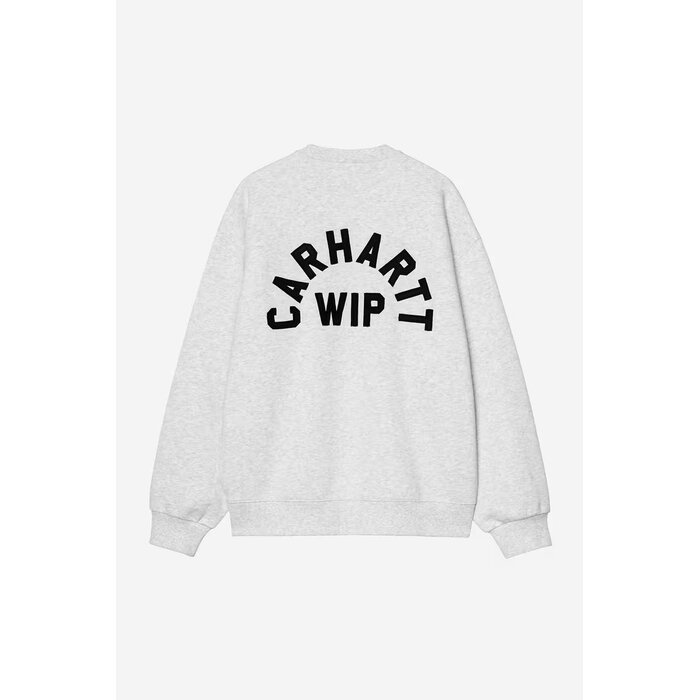 Carhartt WIP Arch Script Sweat - Ash heather/Dark Navy ( Stone Washed )