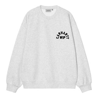 Carhartt WIP Arch Script Sweat - Ash heather/Dark Navy ( Stone Washed )