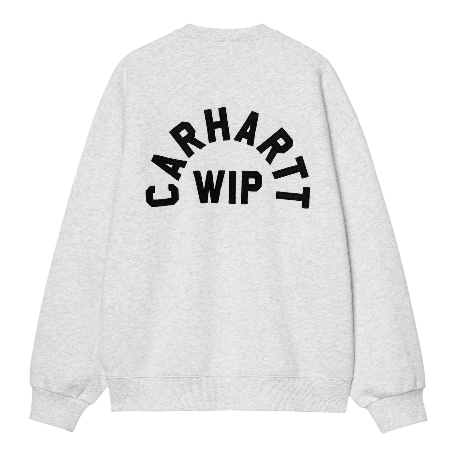 Carhartt WIP Arch Script Sweat - Ash heather/Dark Navy ( Stone Washed )