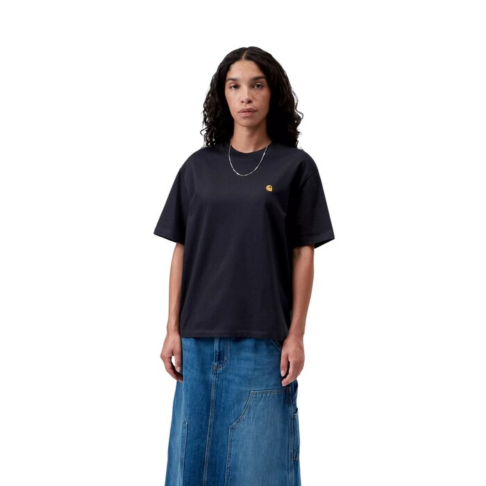 Carhartt WIP W' S/S Chase T-Shirt - Dark Navy/Gold
