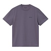W' S/S Script Embroidery T-S - Shady Purple/Dark Navy