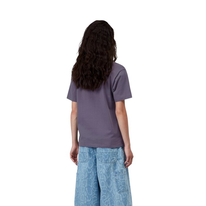 Carhartt WIP W' S/S Script Embroidery T-S - Shady Purple/Dark Navy