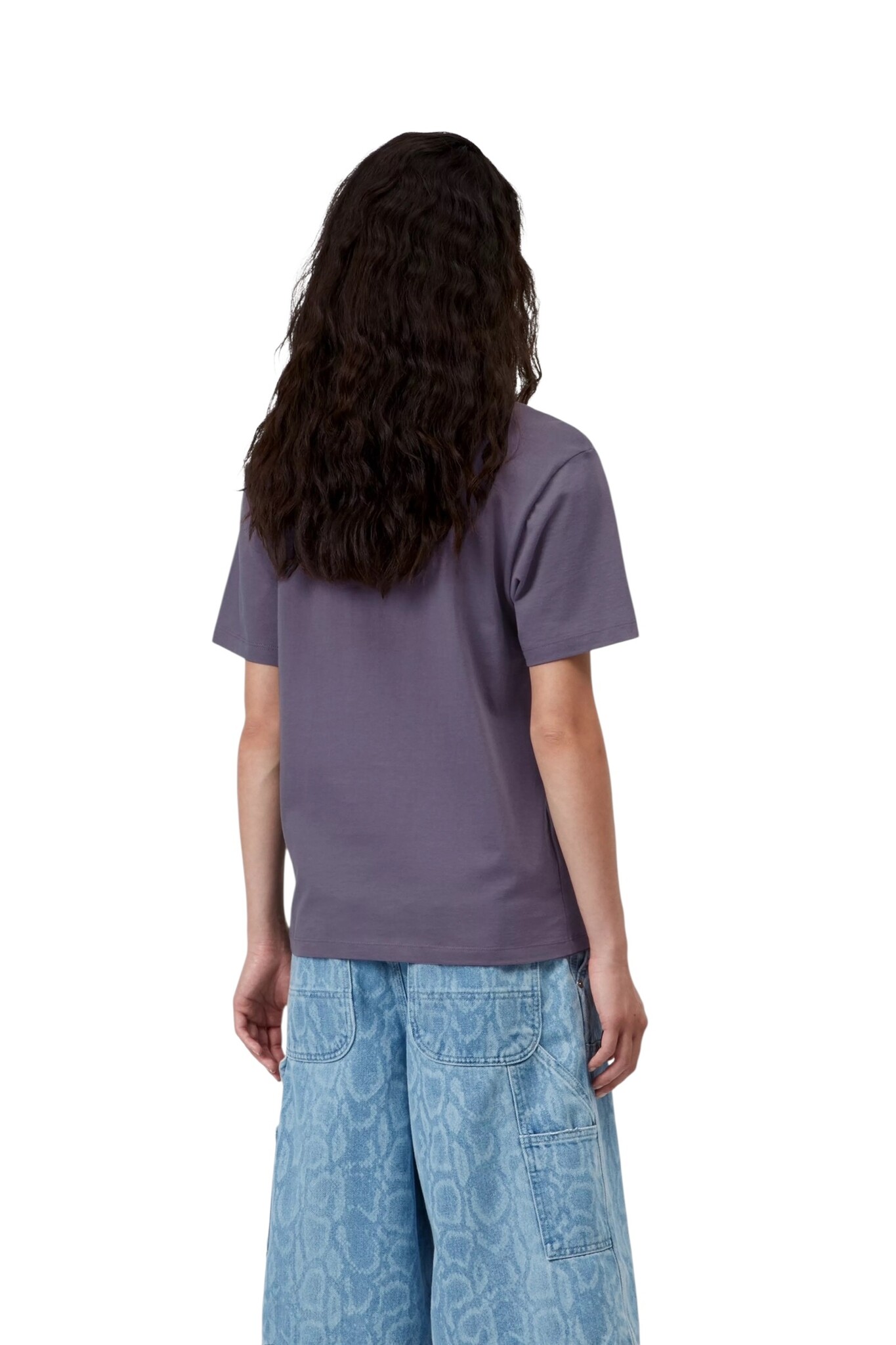 Carhartt WIP W' S/S Script Embroidery T-S - Shady Purple/Dark Navy