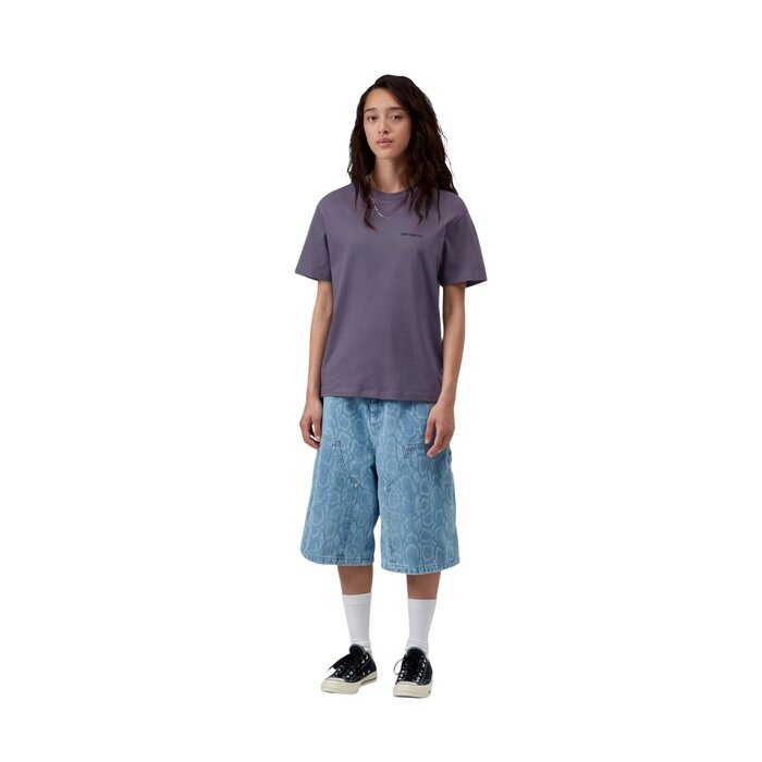 Carhartt WIP W' S/S Script Embroidery T-S - Shady Purple/Dark Navy