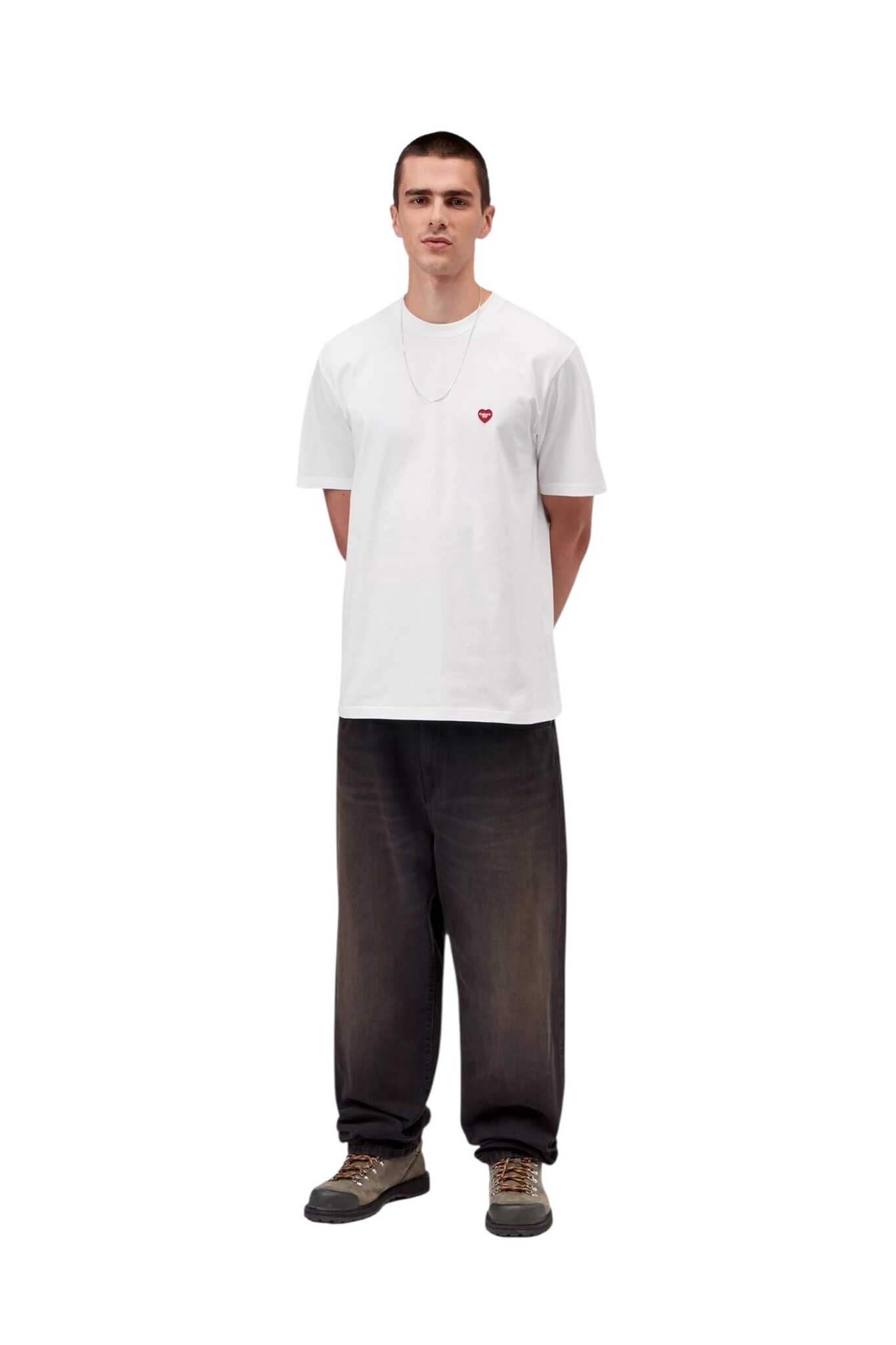 Carhartt WIP S/S Small Heart T-Shirt - White/Red