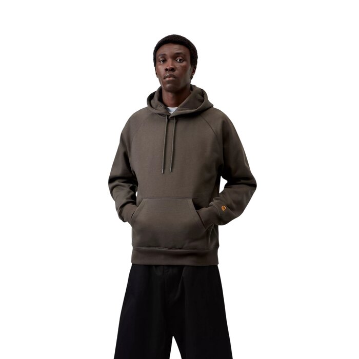 Carhartt WIP Hooded Chase Sweat - Shungite/Gold