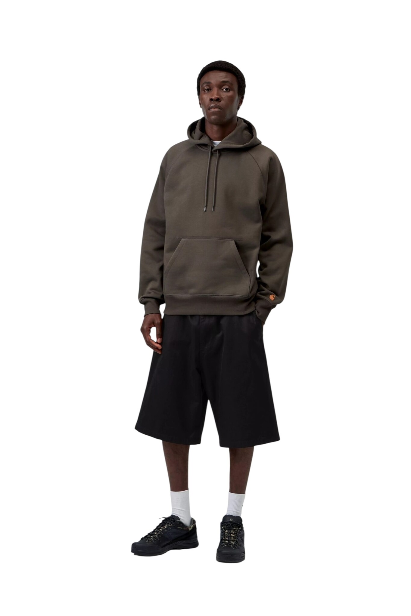 Carhartt WIP Hooded Chase Sweat - Shungite/Gold