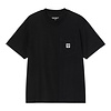 W' S/S Pocket Small Heart T-Shirt - Black