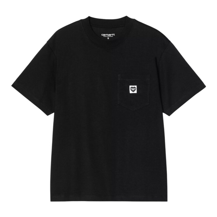 Carhartt WIP W' S/S Pocket Small Heart T-Shirt - Black
