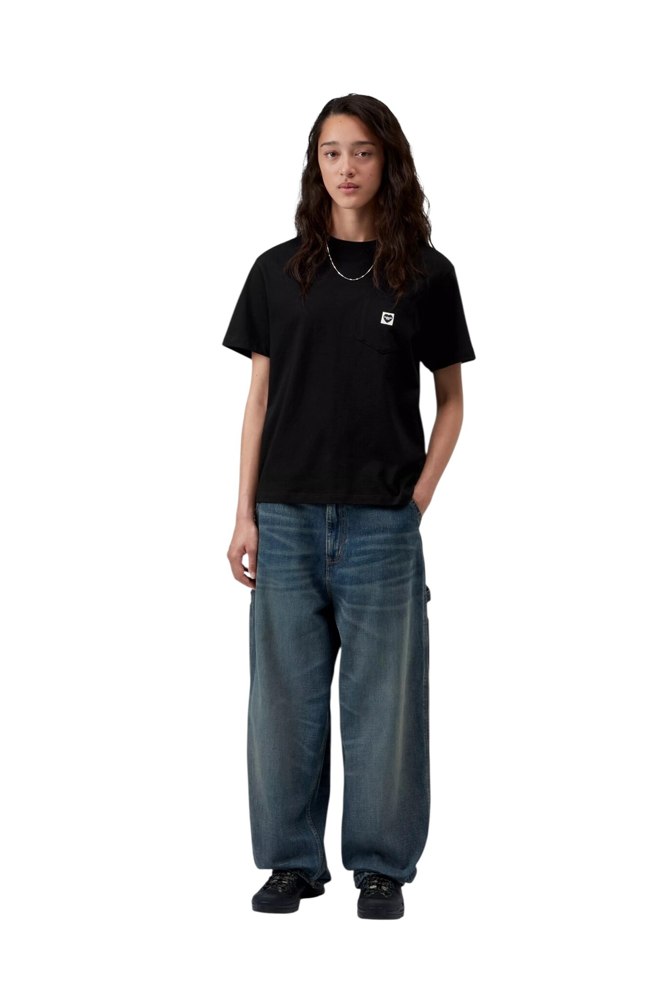 Carhartt WIP W' S/S Pocket Small Heart T-Shirt - Black