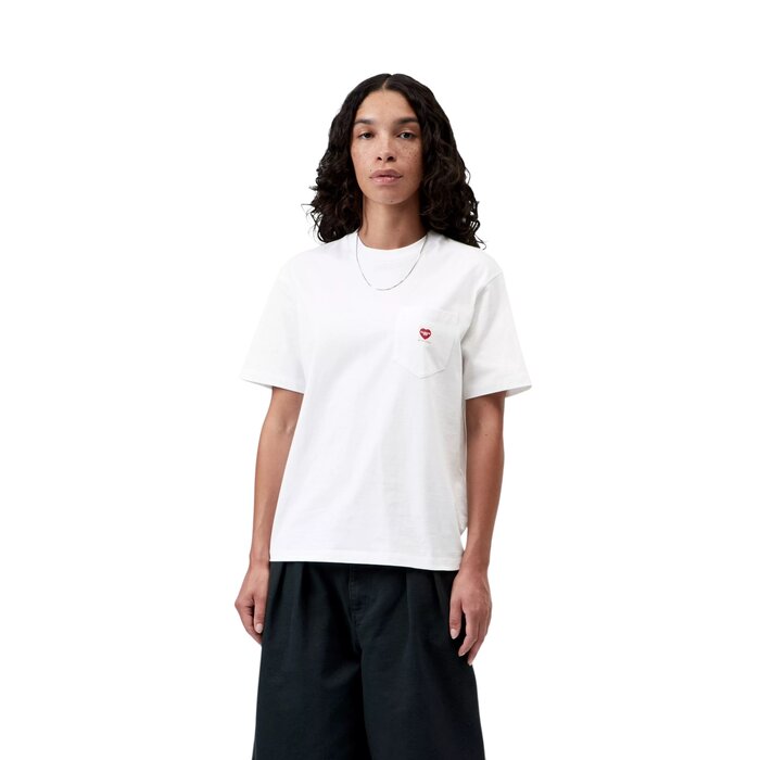 Carhartt WIP W' S/S Pocket Small Heart T-Shirt - White