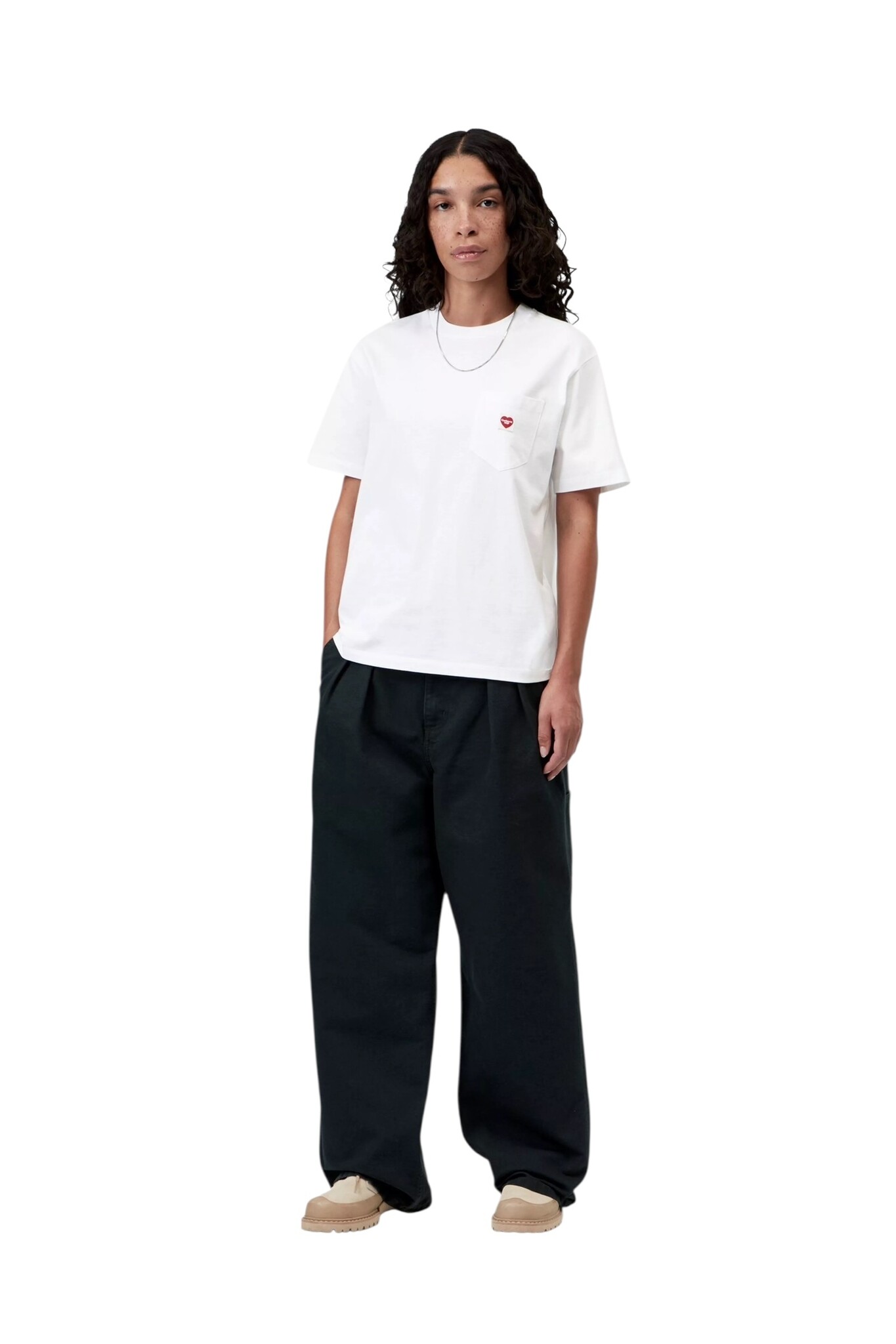 Carhartt WIP W' S/S Pocket Small Heart T-Shirt - White