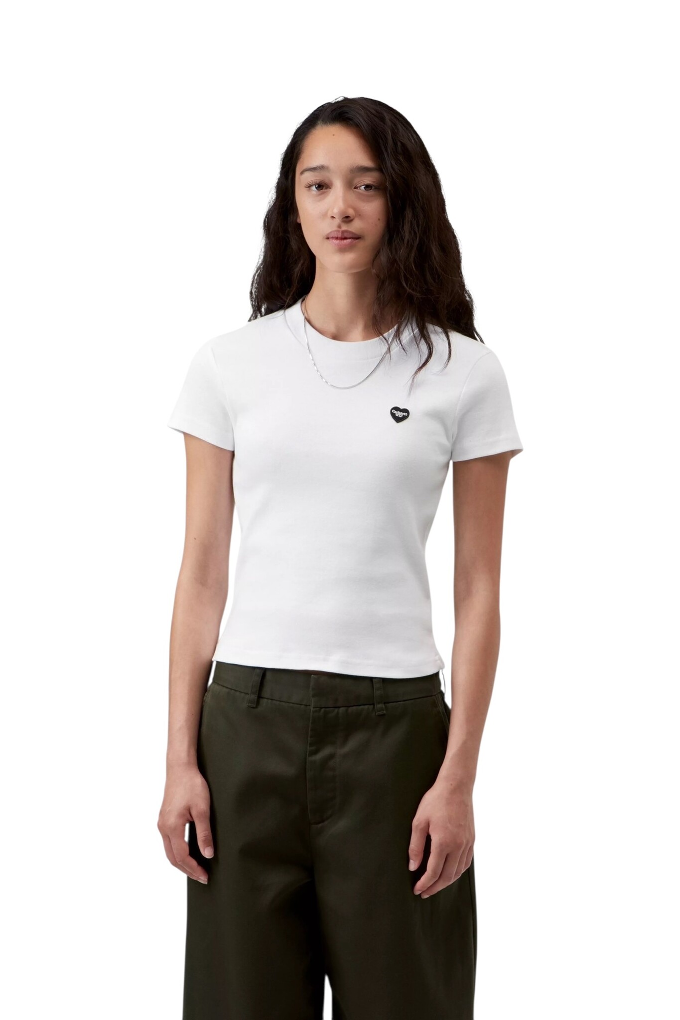 Carhartt WIP W' S/S Small Heart Patch T-Shirt - White/Black