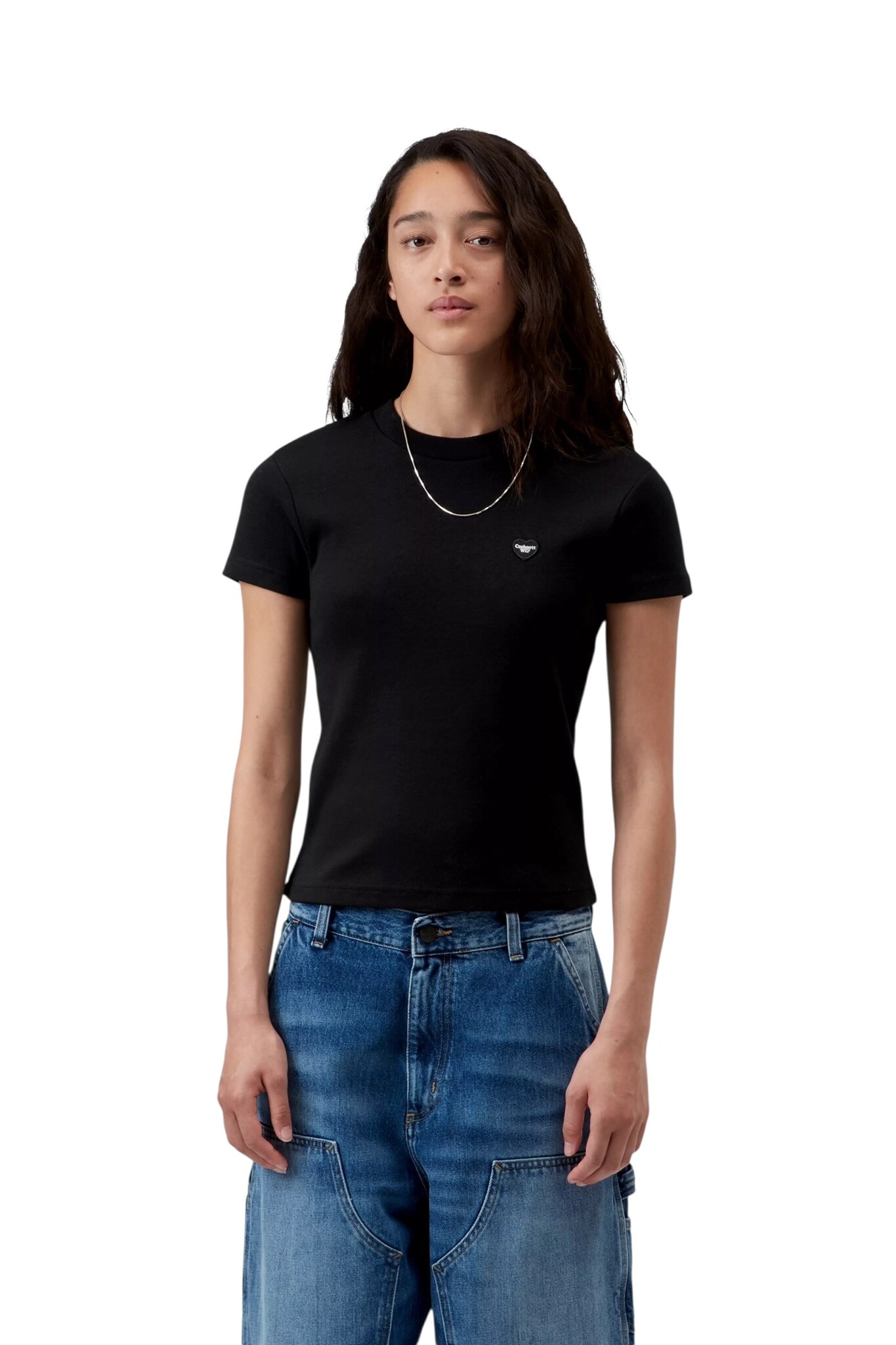 Carhartt WIP W' S/S Small Heart Patch T-Shirt - Black/Black