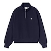 W' Casey High Neck Sweat - Dark Navy/Silver