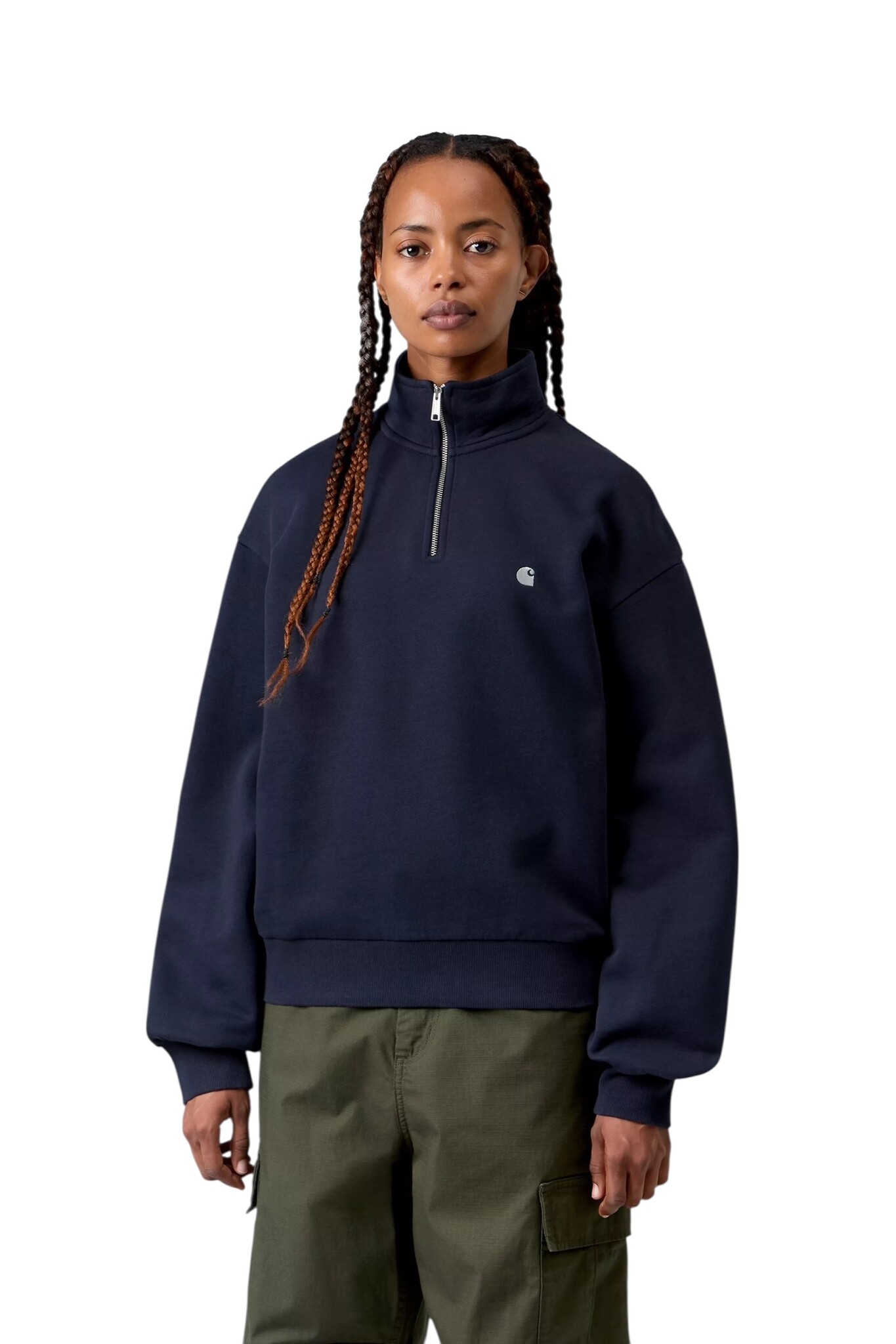 Carhartt WIP W' Casey High Neck Sweat - Dark Navy/Silver