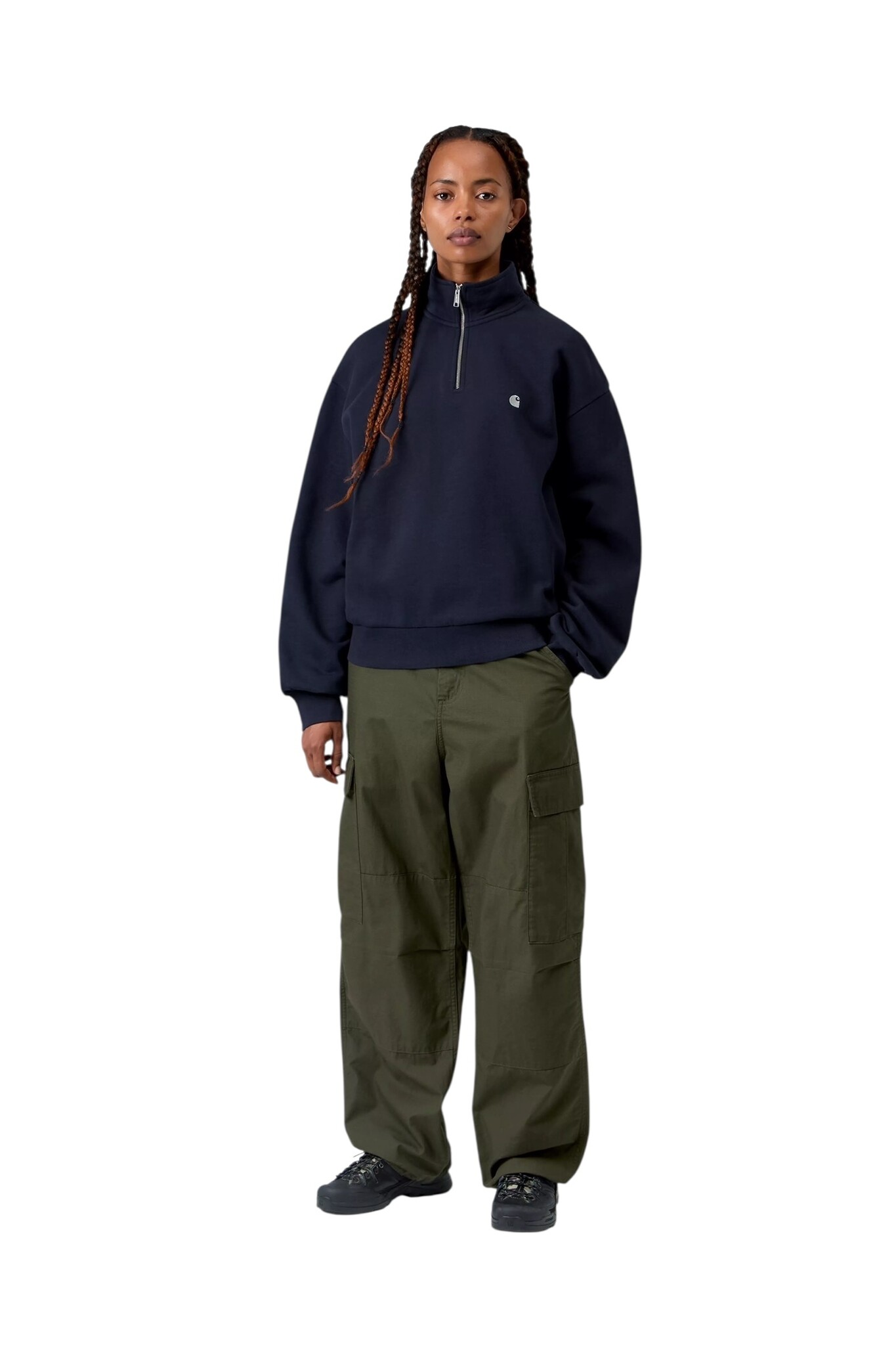 Carhartt WIP W' Casey High Neck Sweat - Dark Navy/Silver