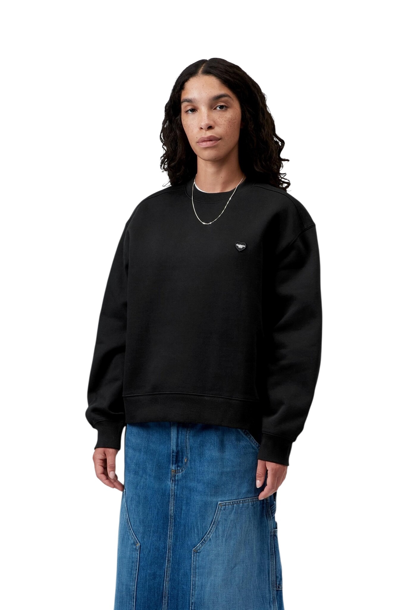 Carhartt WIP W' Small Heart Patch Sweat - Black/Black