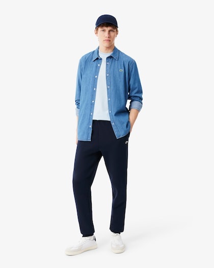Lacoste Pantalon de Survêtement Molleton Tapered Fit - Bleu Marine