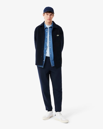 Lacoste Pantalon de Survêtement Molleton Tapered Fit - Bleu Marine