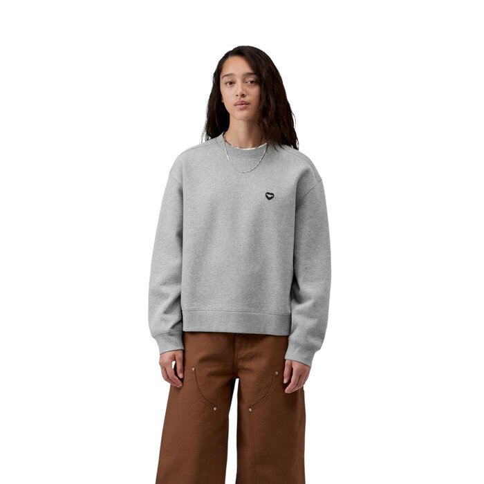 Carhartt WIP W' Small Heart Patch Sweat - Grey Heather/Black