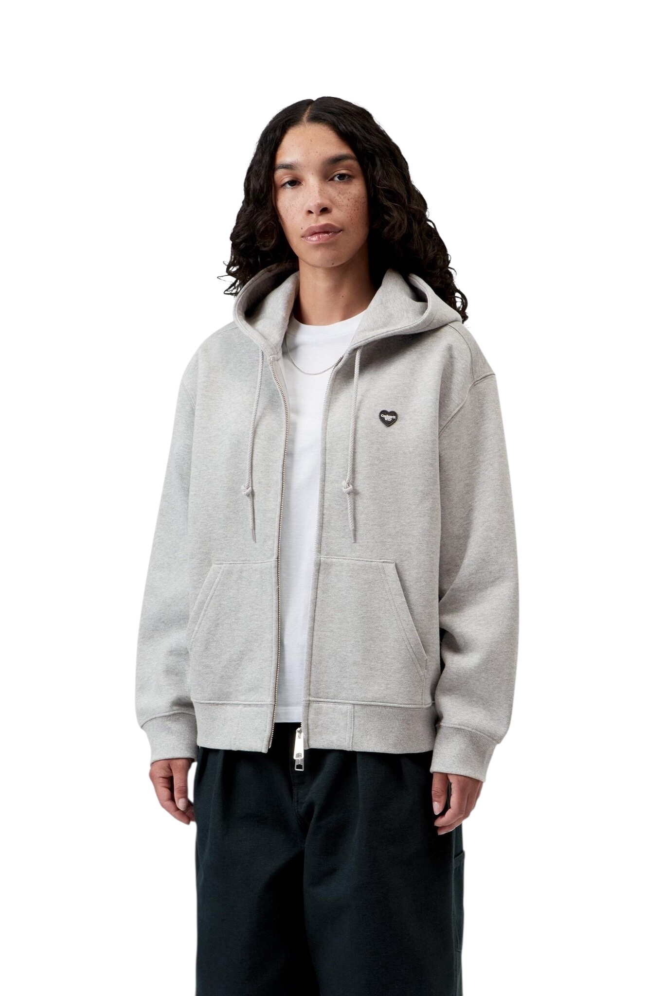 Carhartt WIP W' HD Small Heart Patch Jacket - Grey Heather/Black