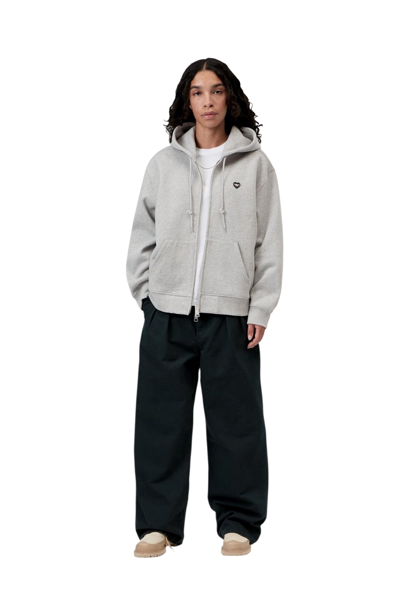 Carhartt WIP W' HD Small Heart Patch Jacket - Grey Heather/Black