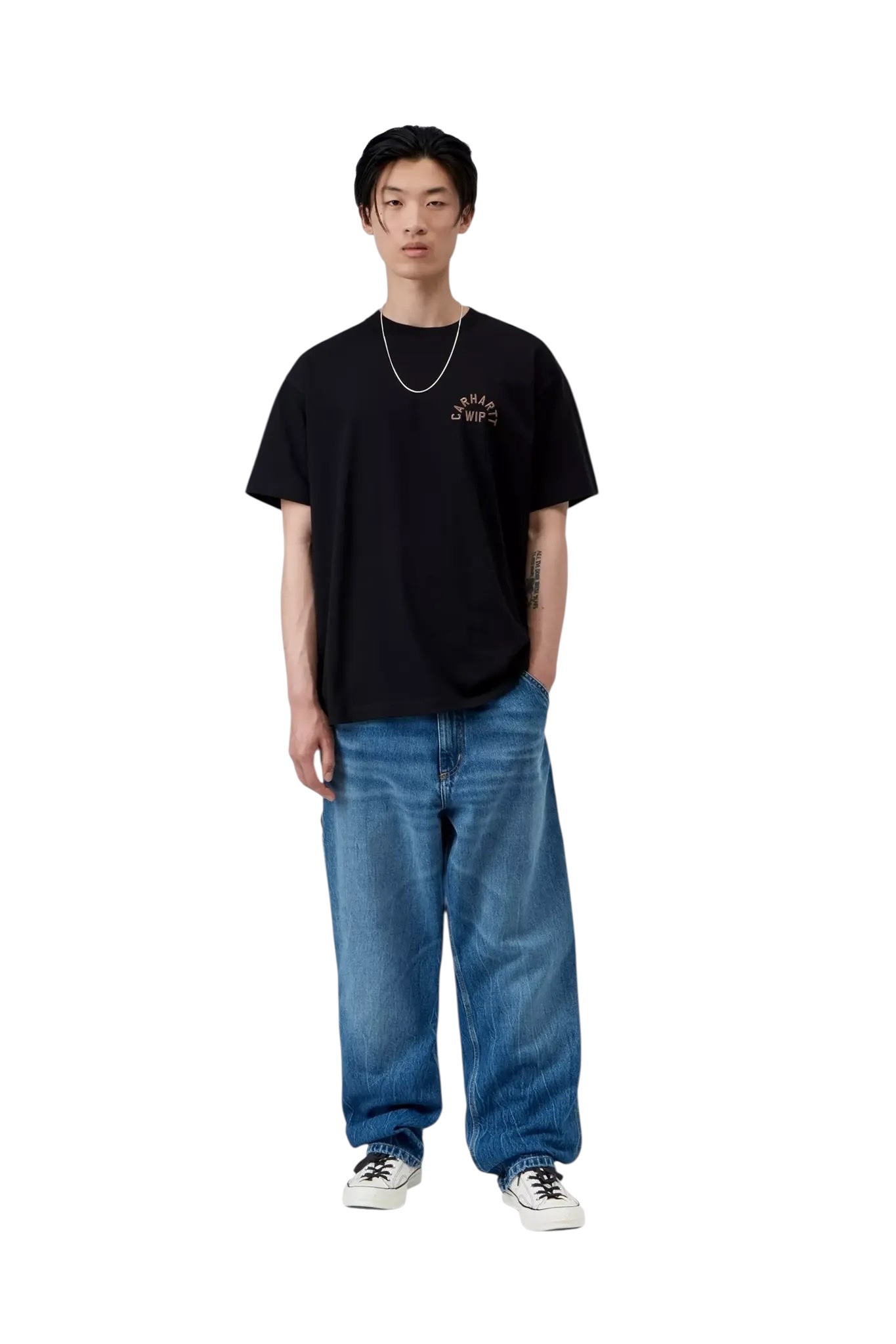 Carhartt WIP S/S Arch Script T-Shirt - Black/Wip H Brown