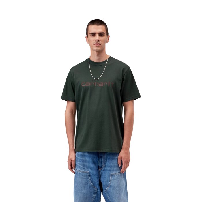 Carhartt WIP S/S Script t-Shirt - Dark Scarab/Palisander
