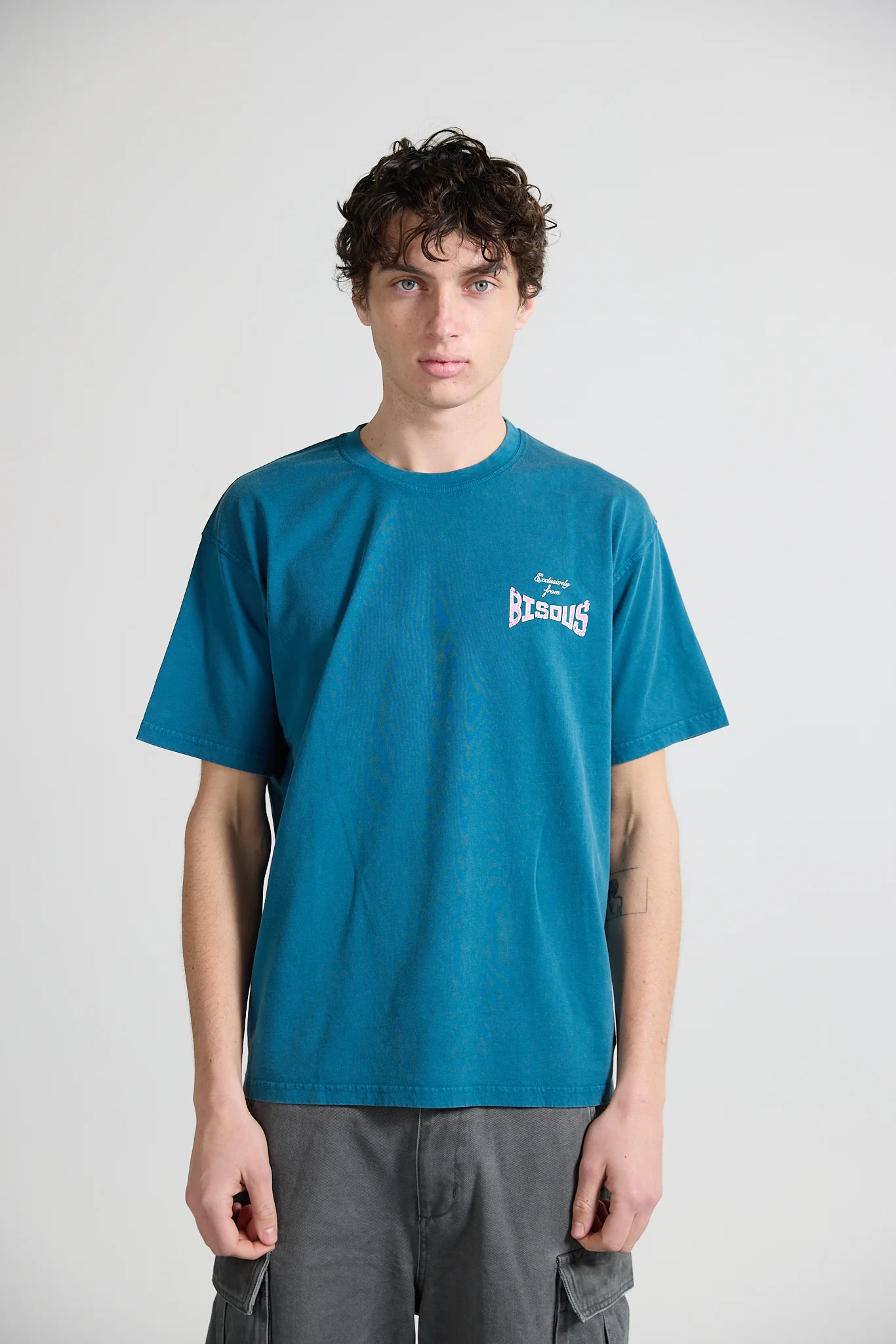 Bisous Skateboards Banzai T-Shirt - Petrol Blue