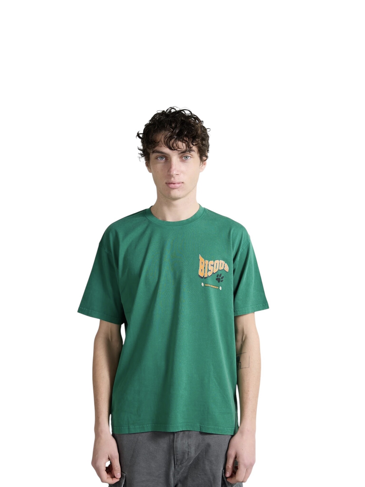 Bisous Skateboards Bob Cat T-Shirt - Forest