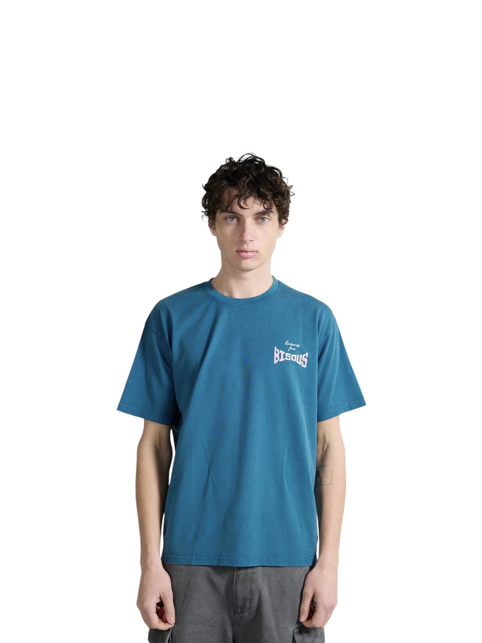 Bisous Skateboards Banzai T-Shirt - Petrol Blue