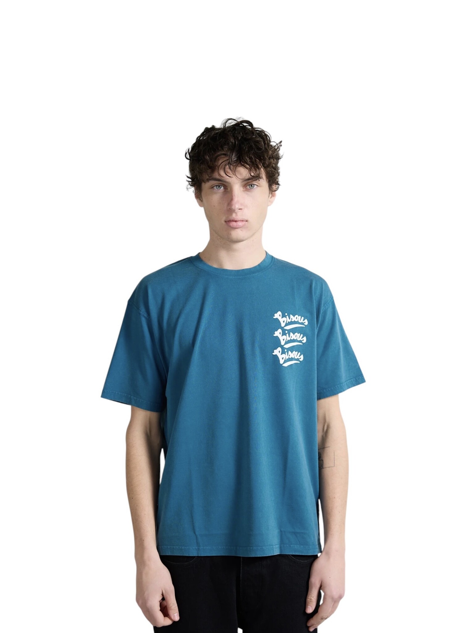 Bisous Skateboards Gianni T-Shirt - Petrol Blue