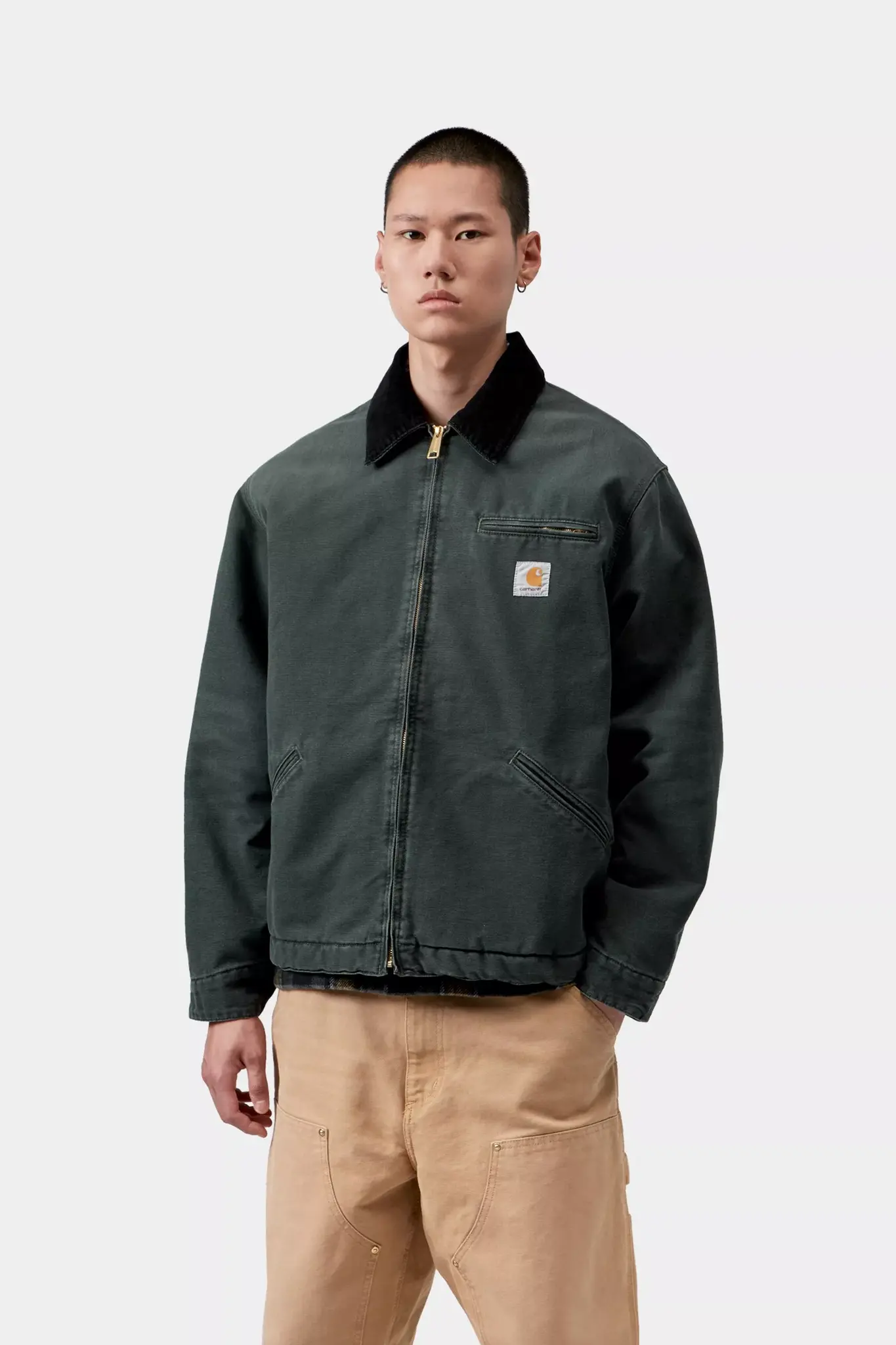 Carhartt WIP OG Detroit Jacket - Raven/Black (Stone Canvas)