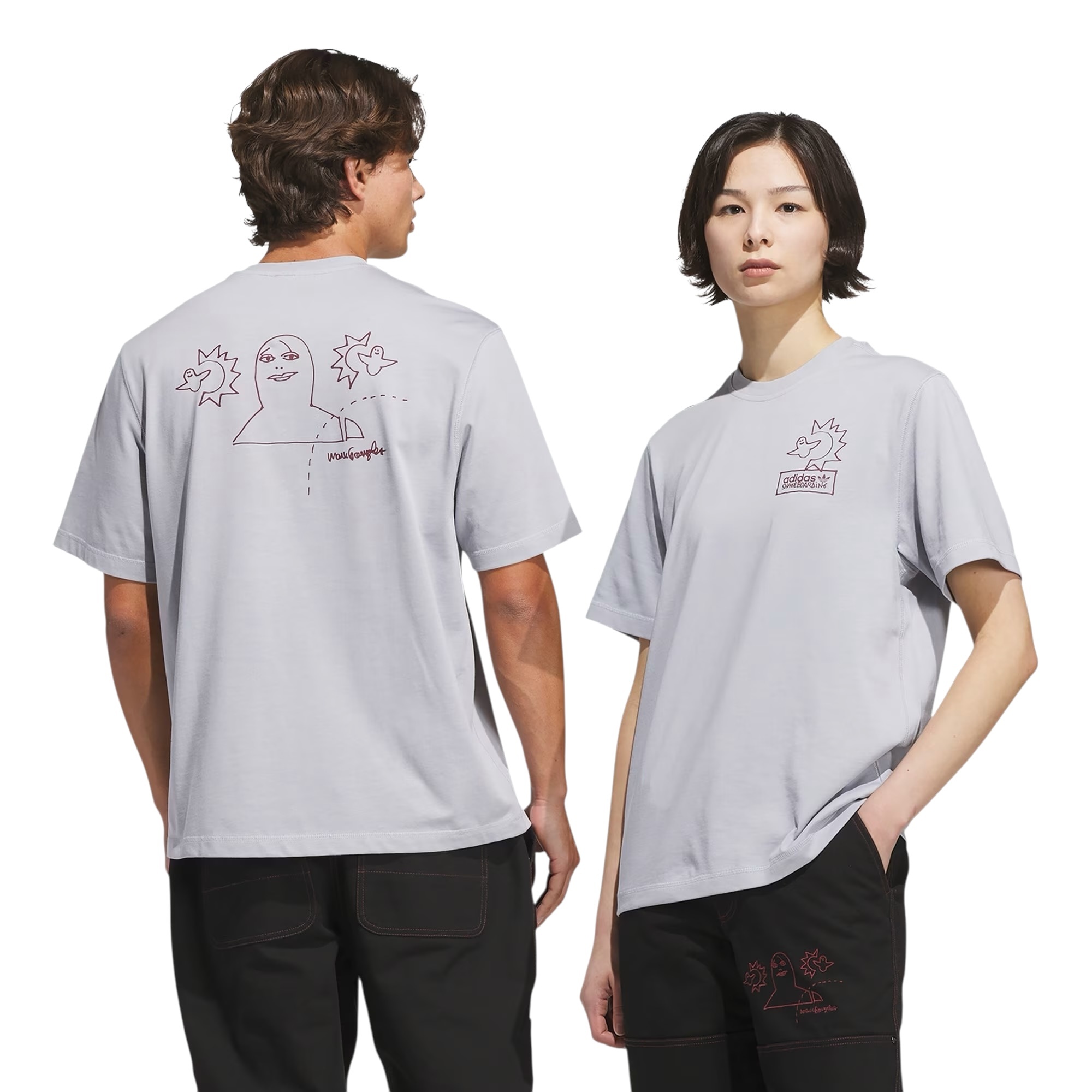Adidas Skateboarding Gonzalez Not Amused Tee - Halo Silver/Shadow Red