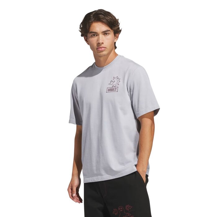 Adidas Skateboarding Gonzalez Not Amused Tee - Halo Silver/Shadow Red