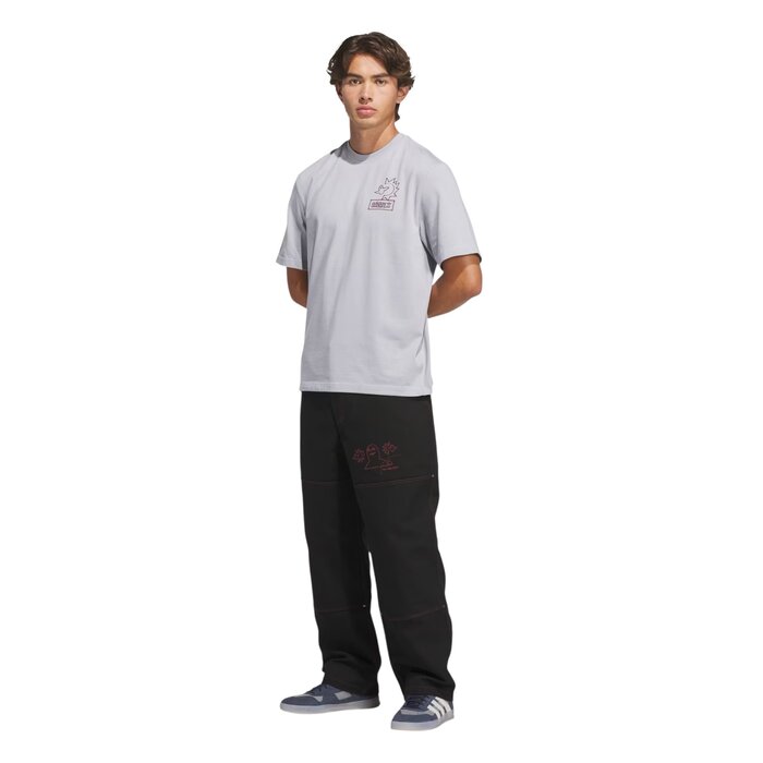 Adidas Skateboarding Gonzalez Not Amused Tee - Halo Silver/Shadow Red