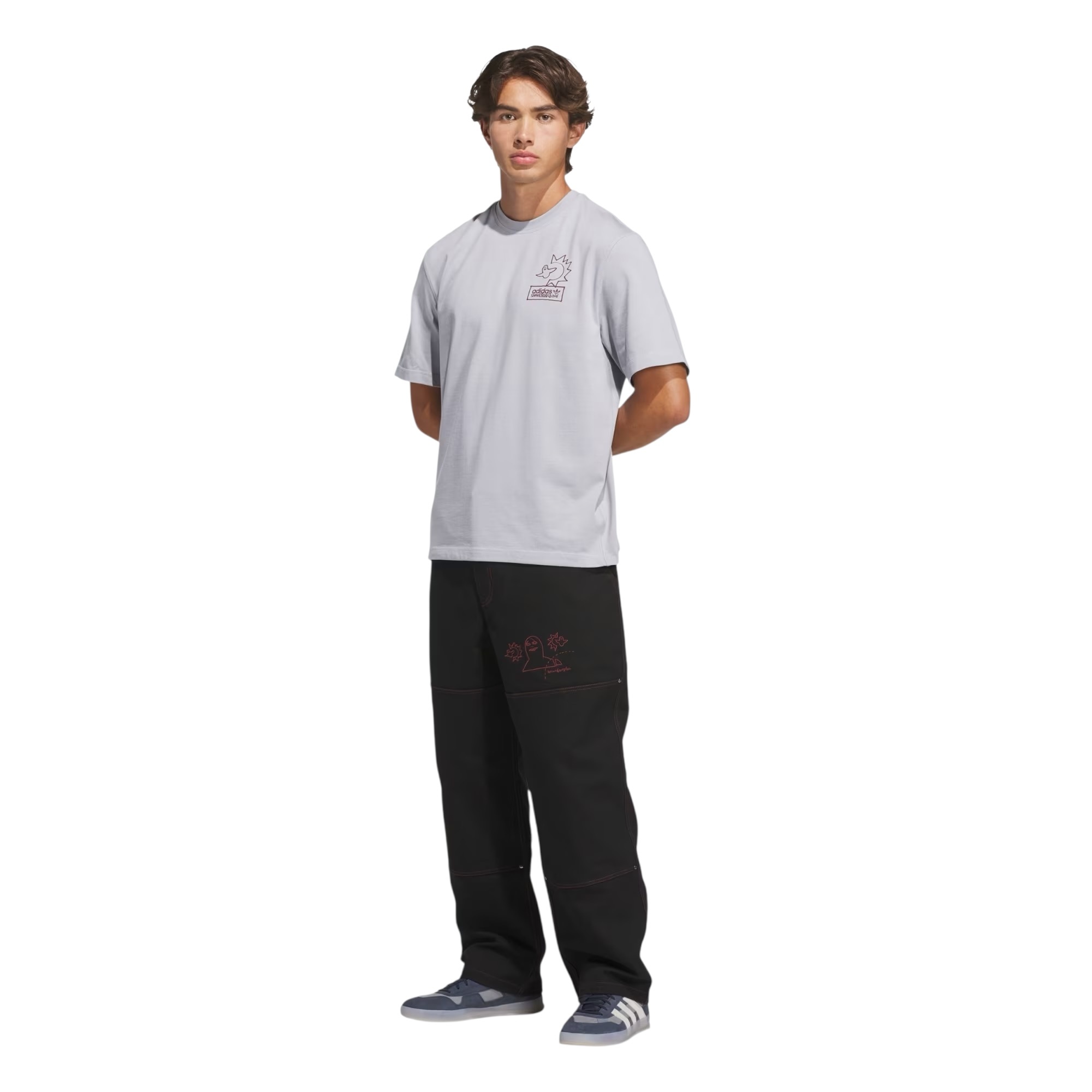 Adidas Skateboarding Gonzalez Not Amused Tee - Halo Silver/Shadow Red