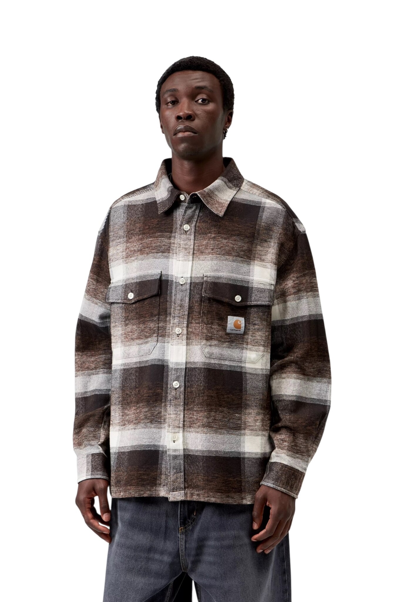 Carhartt WIP L/S Esterson Shirt - Esterson Check/Tobacco