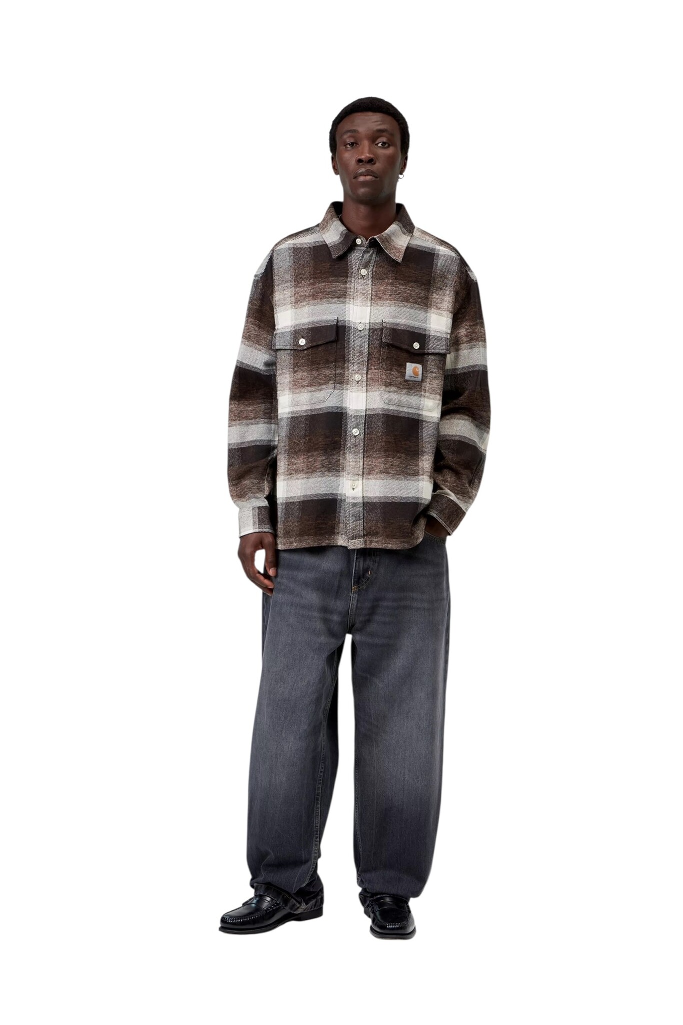 Carhartt WIP L/S Esterson Shirt - Esterson Check/Tobacco
