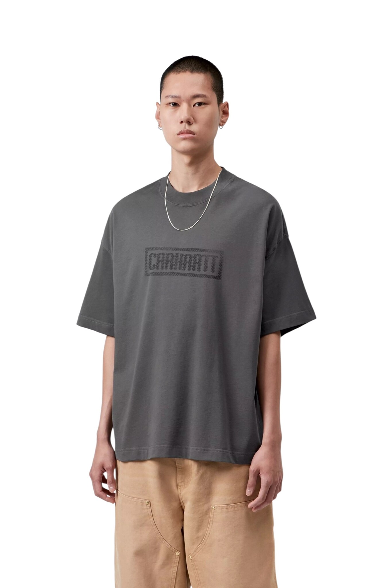Carhartt WIP S/S Bricky Man T-Shirt - Soot Stone Dyed