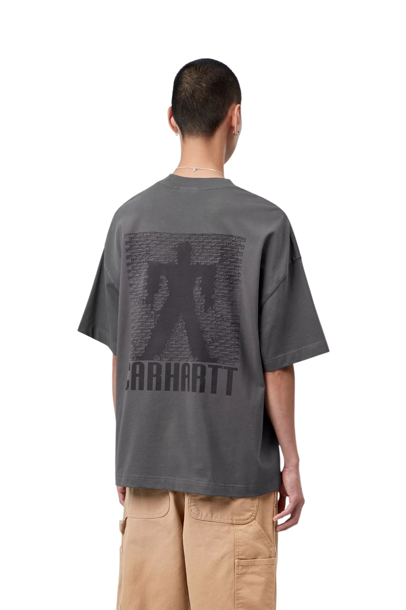 Carhartt WIP S/S Bricky Man T-Shirt - Soot Stone Dyed